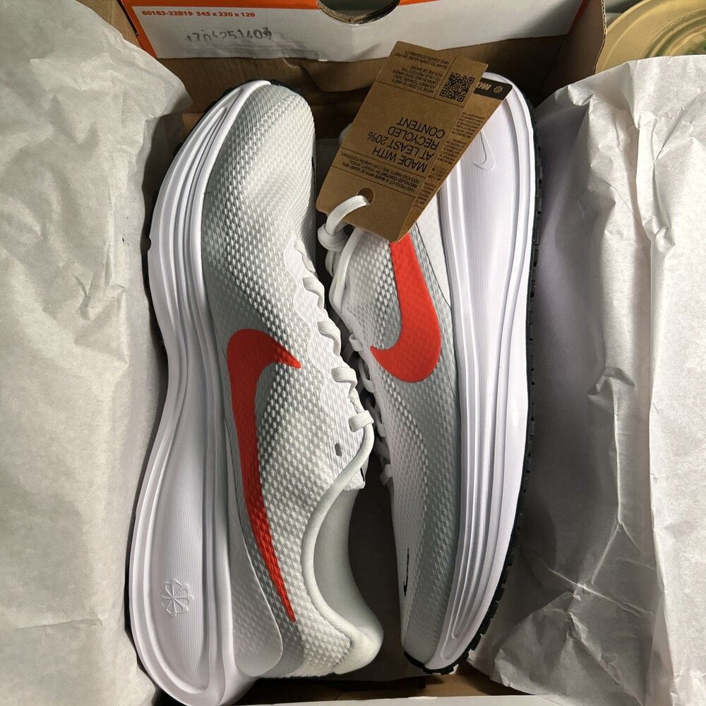 Nike Men’s Size 10.5 Revolution 8 Bright Crimson/White Running Shoes HJ9198-102 - Picture 6 of 8